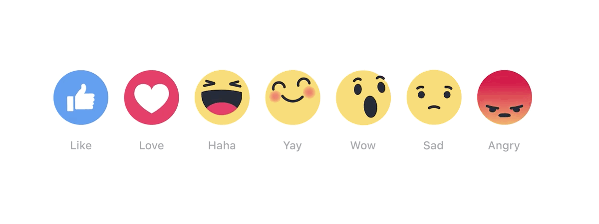 Facebook-Reaktionen als animierte Emojis (via emojipedia.org).